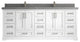 Boston 84 Double Sink Bath Vanity in White 2" Piatra Gray