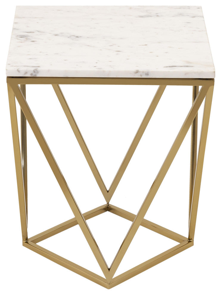 Leopold White Marble Side Table