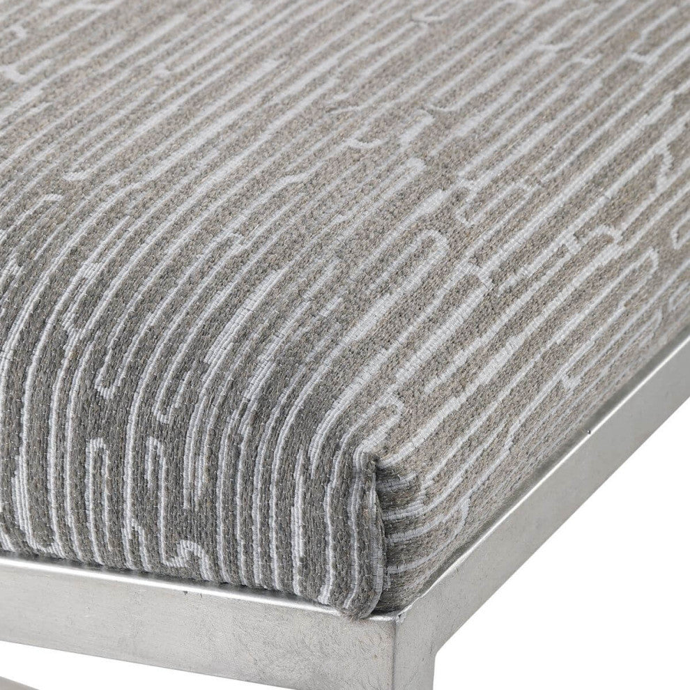 Uttermost Uphill Climb 48x21" Geometric Bench, Brushed Silver