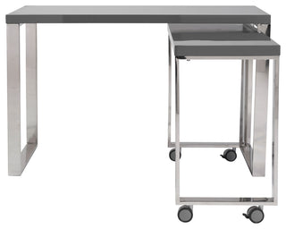 Dillon Side Return, Gray/Polished Stainless Steel