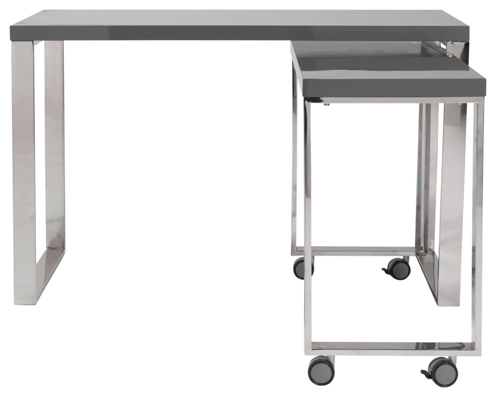 Dillon Side Return, Gray/Polished Stainless Steel