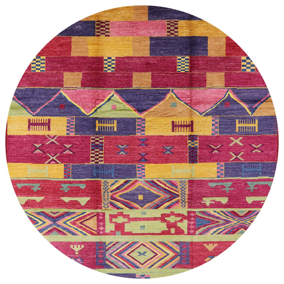 Ahgly Company Indoor Round Mid-Century Modern Area Rugs, 8' Round