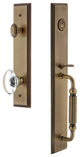 Carre' 1-Piece Dummy Handleset, F Grip and Provence Knob, Vintage Brass, 849166