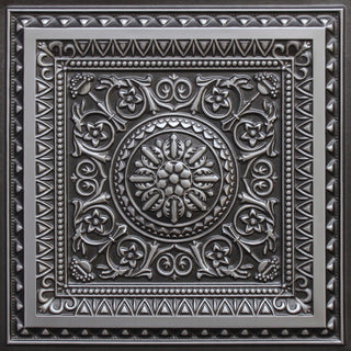 Antique Silver 3D Ceiling Panels, 2'x2', 40 Sq Ft, Pack of 10