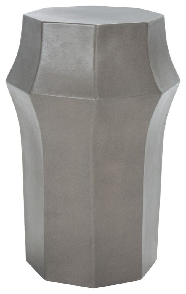 Safavieh Indoor-Outdoor Klaudia Concrete Accent Table Dark Grey