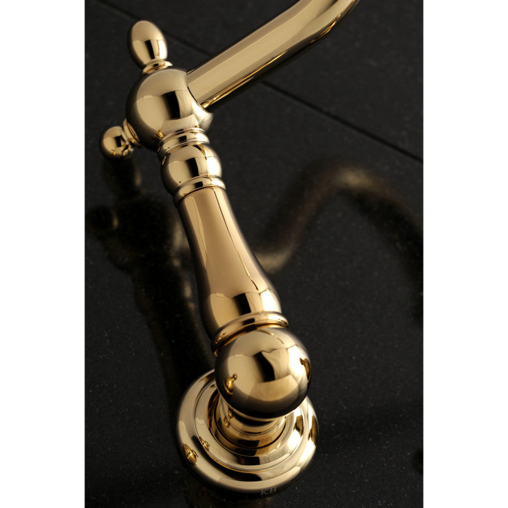 Kingston Brass Wall Mount Tub Faucet, Polished Brass