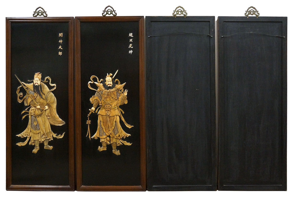 Consigned Early 20 Century Antique Chinese Rosewood with Jade inlay Wall Plaques