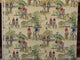 Horse hunt toile fabric red green equestrian home decorating material, Standard Cut