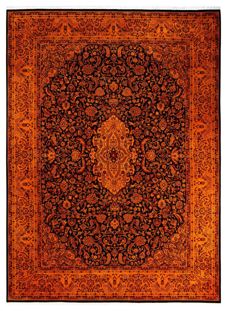Fine Vibrance, One-of-a-Kind Hand-Knotted Area Rug Orange, 9'1"x12'2"