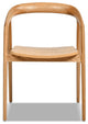 Simeon 21" Scandinavian Sculpted Oak Wood Dining Chair, Warm Natural Brown