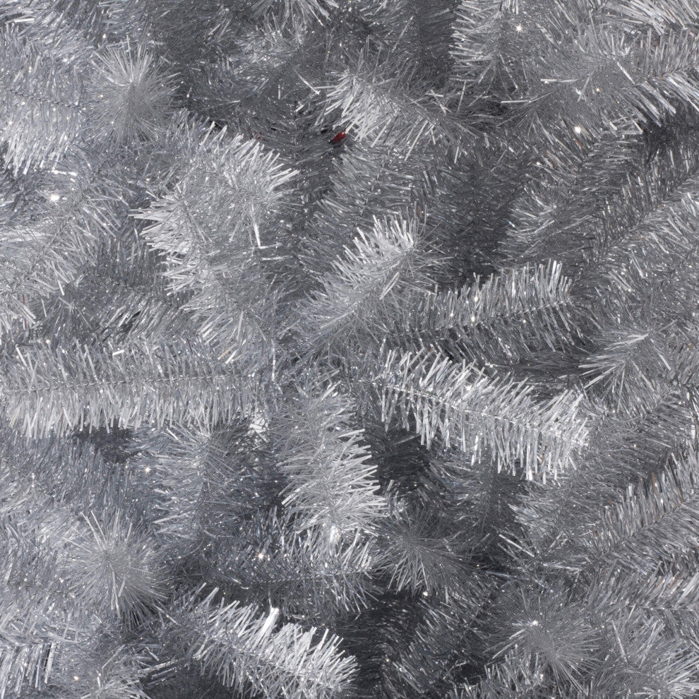 9' Silver Tinsel Artificial  Christmas Tree