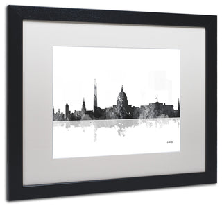 Watson 'Washington DC Skyline BG-1' Art, Black Frame, 16"x20", White Matte