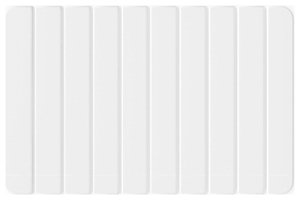 CastelloUSA Diatomite Quick Dry Stone Bath Mat, 35"x24", Large Wide, White