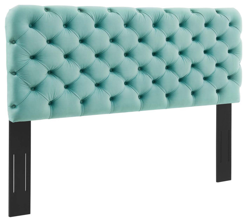 Lizzy Tufted Twin Performance Velvet Headboard Mint