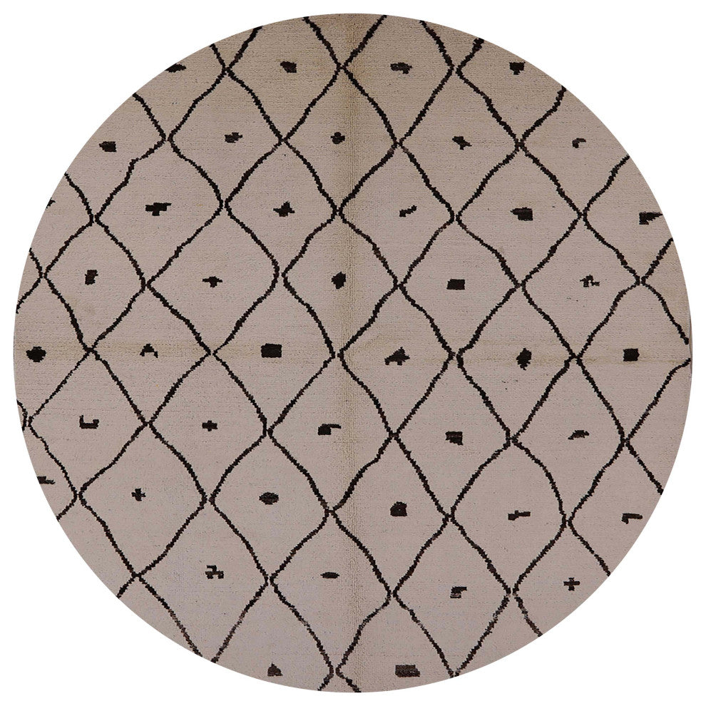 Ahgly Company Indoor Round Mid-Century Modern Area Rugs, 7' Round