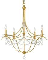 Crystorama 425-GA, 5-Light Chandelier, Antique Gold
