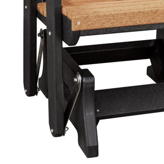 OS Home and Office Model 515CBK Fan Back Glider, Cedar With a Black Base