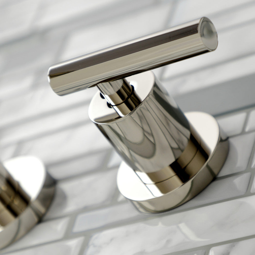 Kingston Brass KS8126CML 2-Handle 8" Wall Mount Bathroom Faucet, Polished Nickel