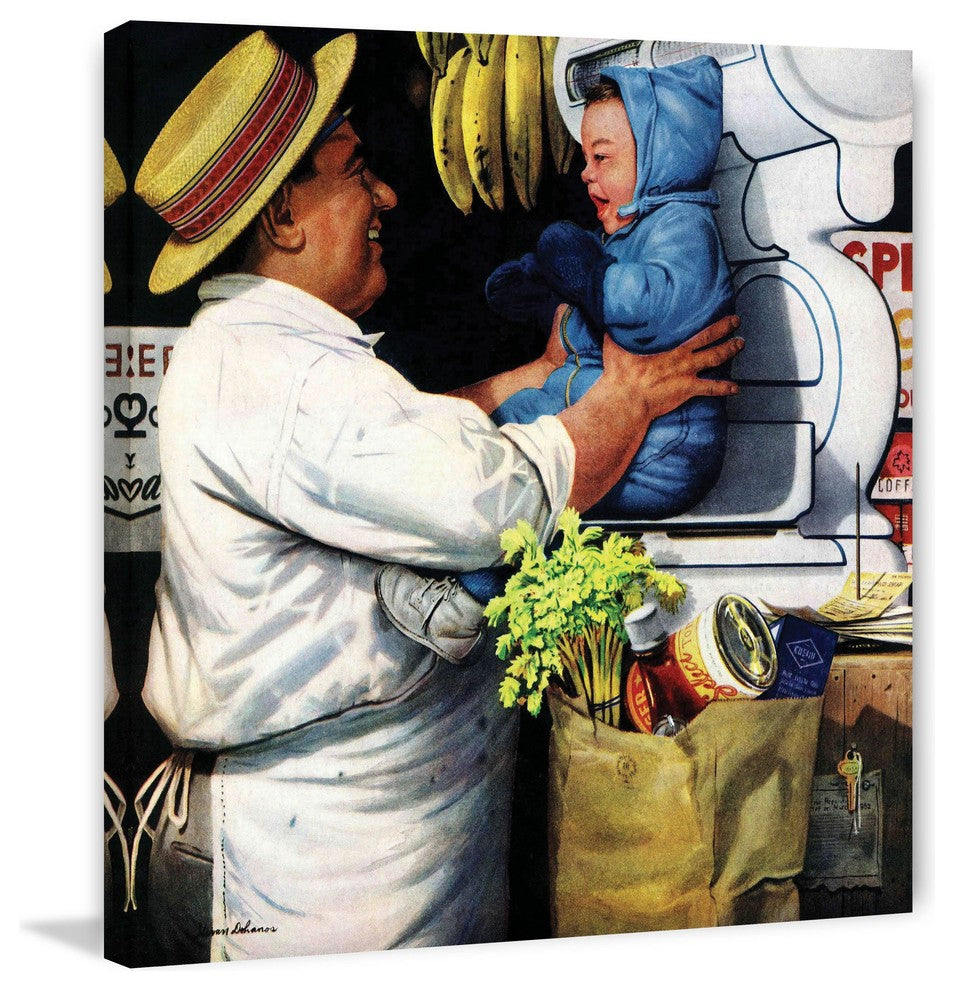 "Babies and Bananas" Painting Print on Canvas by Stevan Dohanos