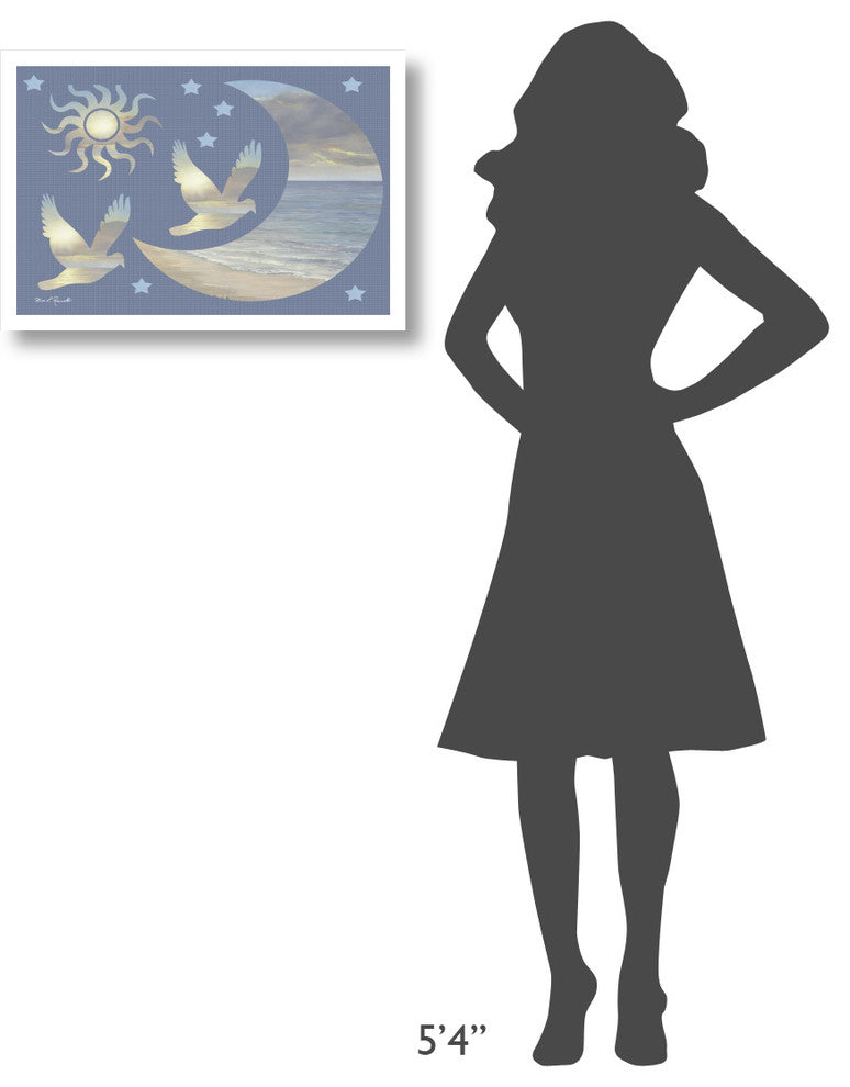 "Moon and Stars" Digital Paper Print by Diane Romanello, 26"x18"