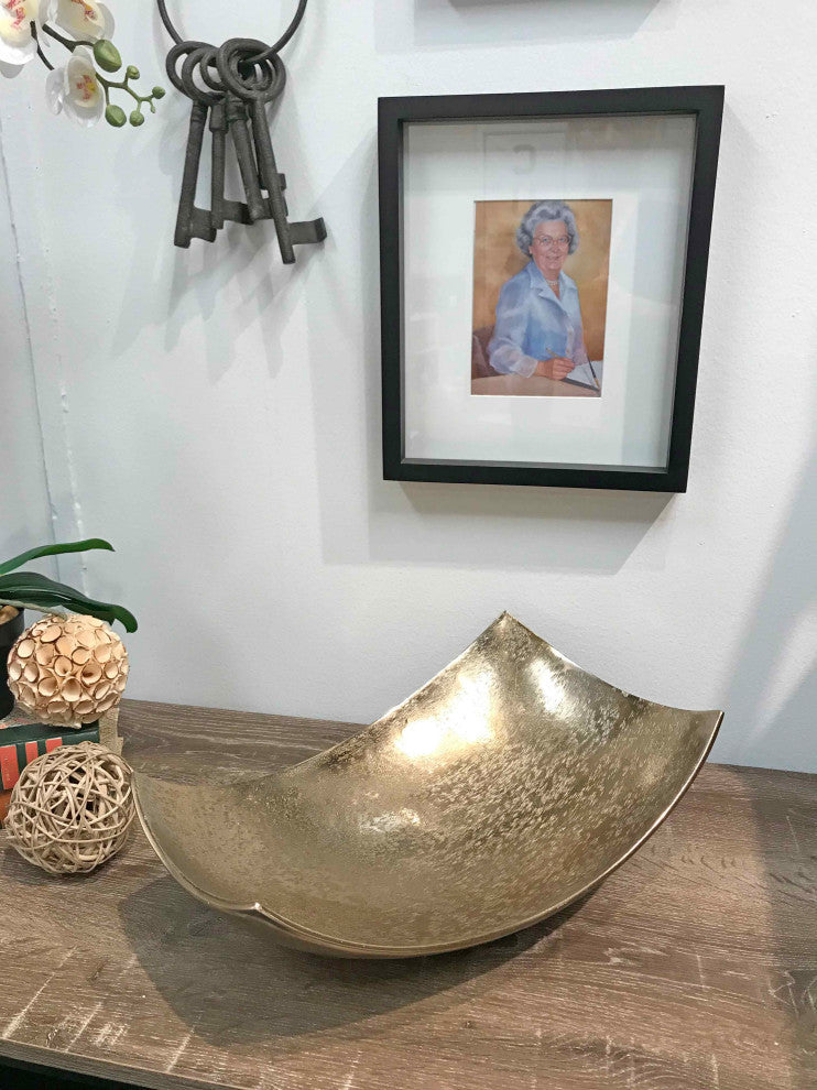 Large Scooped Bowl Gold