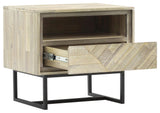 Peridot 1 Drawer Nightstand, Natural Acacia Wood