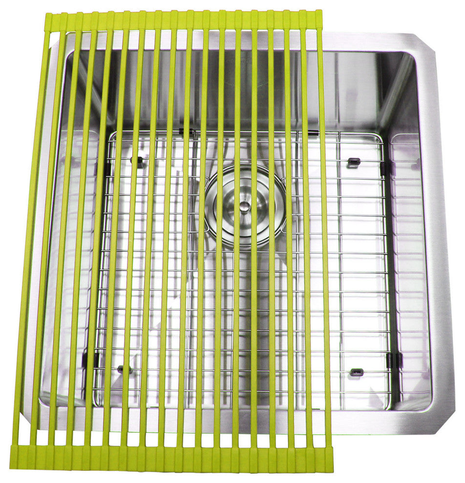 18" 16 Gauge Undermount Single Bowl Stainless Steel Sink Package