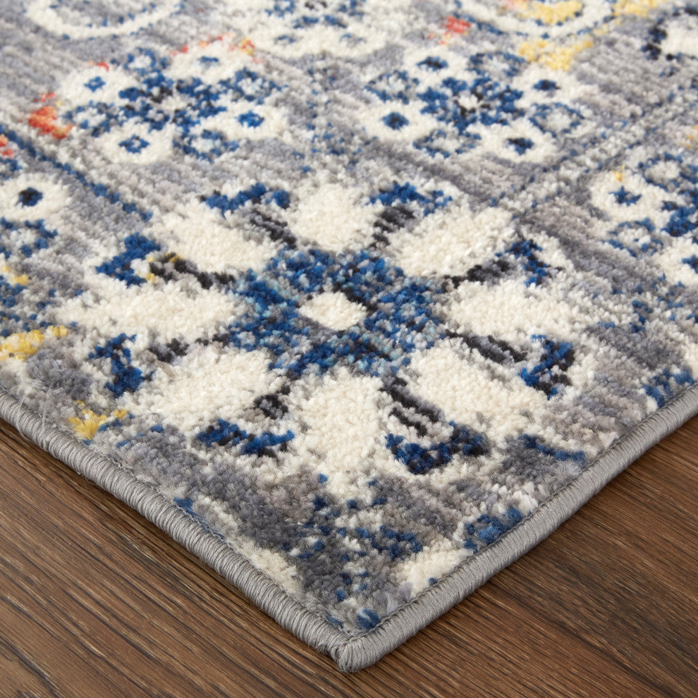 Weave & Wander Bellini  Rug, Gray/Blue, 9ft-2in x 12ft-4in Rug