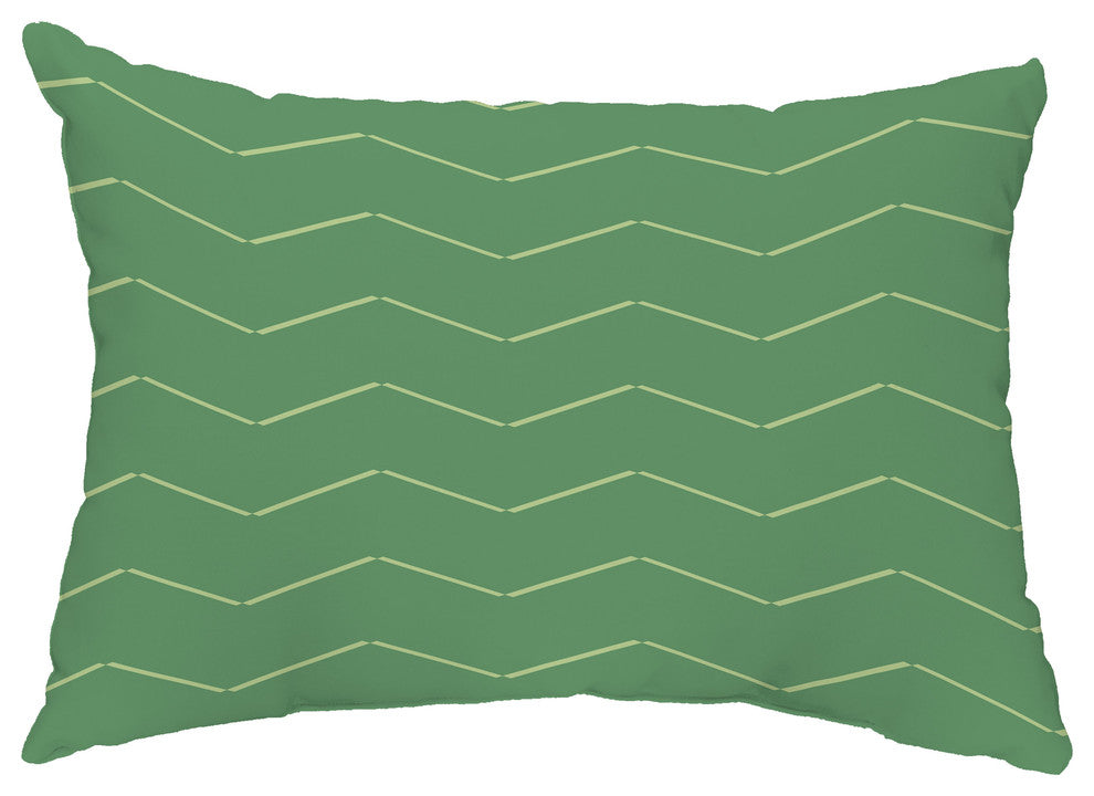 Harlequin Stripe 14"x20" Abstract Decorative Outdoor Pillow, Green