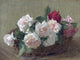 Tile Mural Basket of Multicolored Roses By Victoria Fantin-Latour Ceramic, Matte