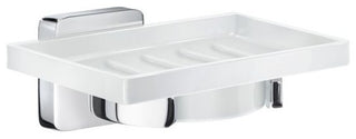 Ice Holder WithPorcelain Soap Dish, Polished Chrome