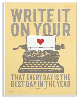 Stupell Ind. Write It On Your Heart Typewriter Wall Plaque, 10x15