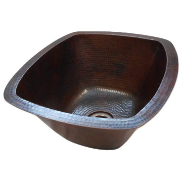 16" Rectangular Copper Kitchen Bar Prep Dual Mount