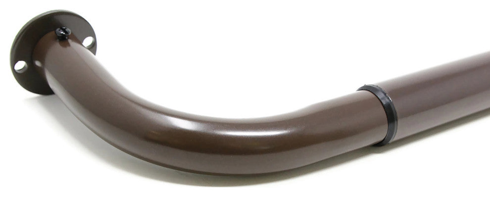 Energy Saving Wrap Around Black Out Return Adjustable Window Curtain Metal Rod, Bronze, 32-52"
