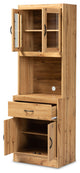 Collene Modern Kitchen Cabinet/Hutch, Oak Brown