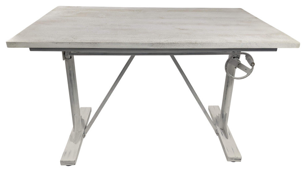 Brio Sit or Stand Adjustable Desk, Whitewash