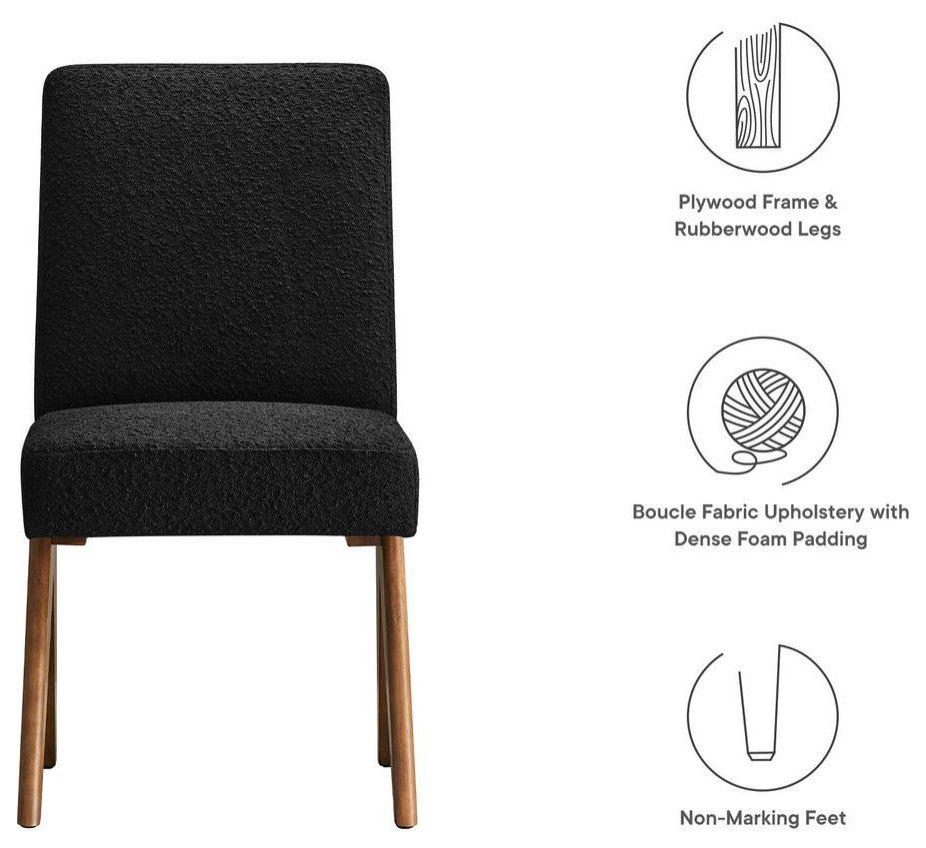 Lyra Boucle Fabric Dining Room Side Chair - Set of 2