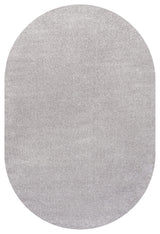 Haze Solid Low-Pile Runner Rug, Light Gray, 3 X 5 Oval
