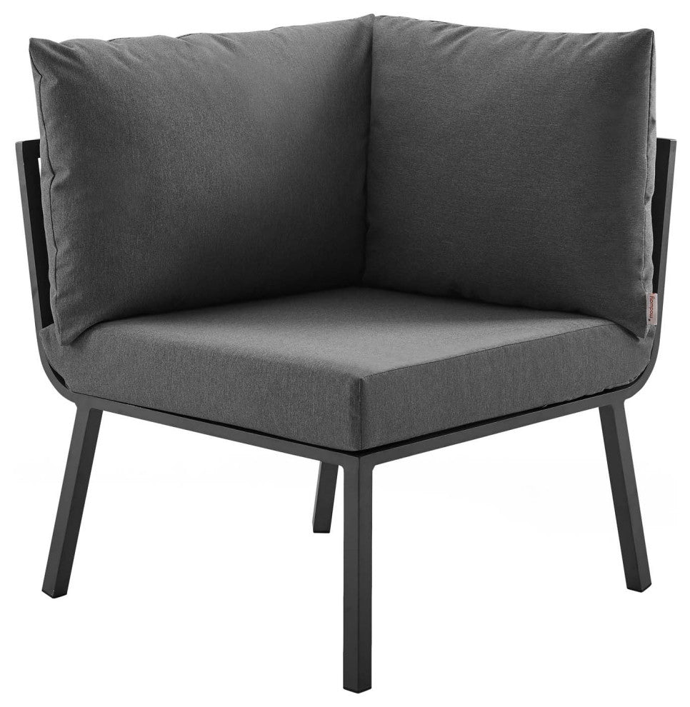 Riverside 5 Piece Outdoor Patio Aluminum Set Gray Charcoal
