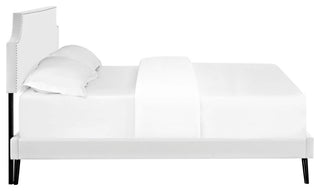 Corene Queen Platform Bed with Round Splayed Legs