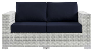 Convene Outdoor Patio Loveseat Light Gray Navy