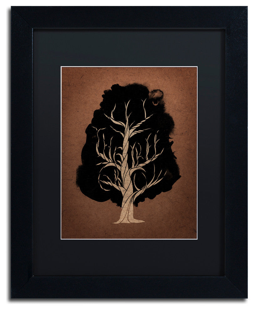 Robert Farkas ''Let The Tree Grow'' Art, Black Frame, Black Mat, 14x11