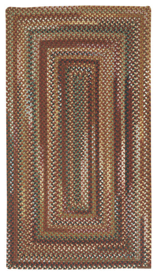 Bangor Concentric Braided Rectangle Rug, Cinnamon 9'6"x9'6"