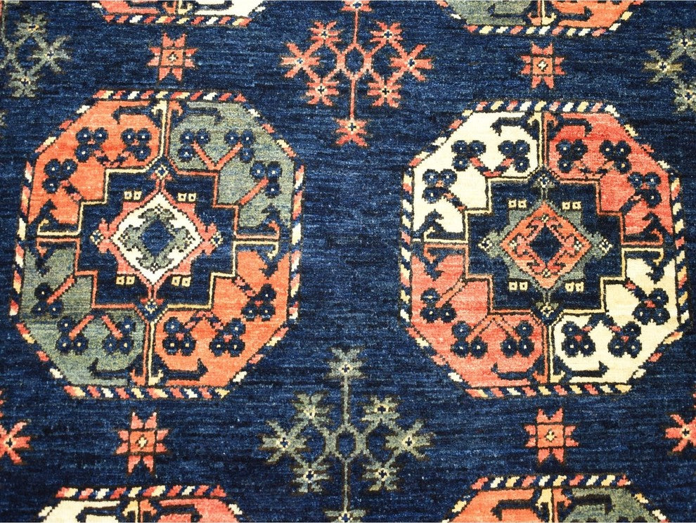 Afghan Ersari Elephant Feet Design Pure Wool Handknotted Oriental Rug,5'0"x6'3"