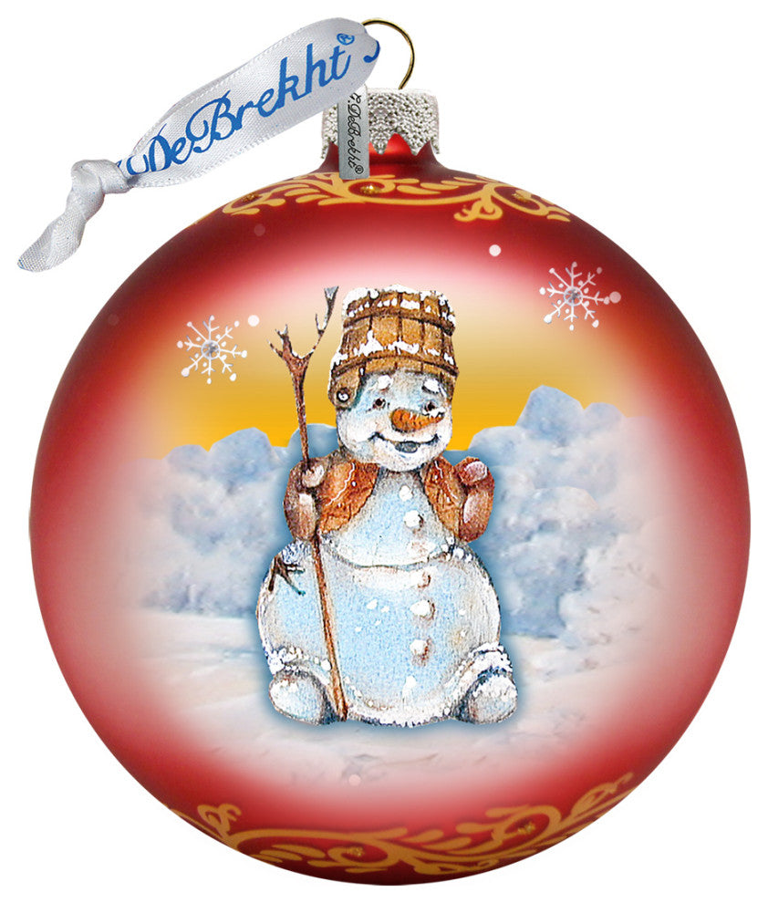Happy Snowman Ball Ornament