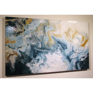 Large Abstract Painting - High Gloss Resin Coated Modern Canvas Wall Art
