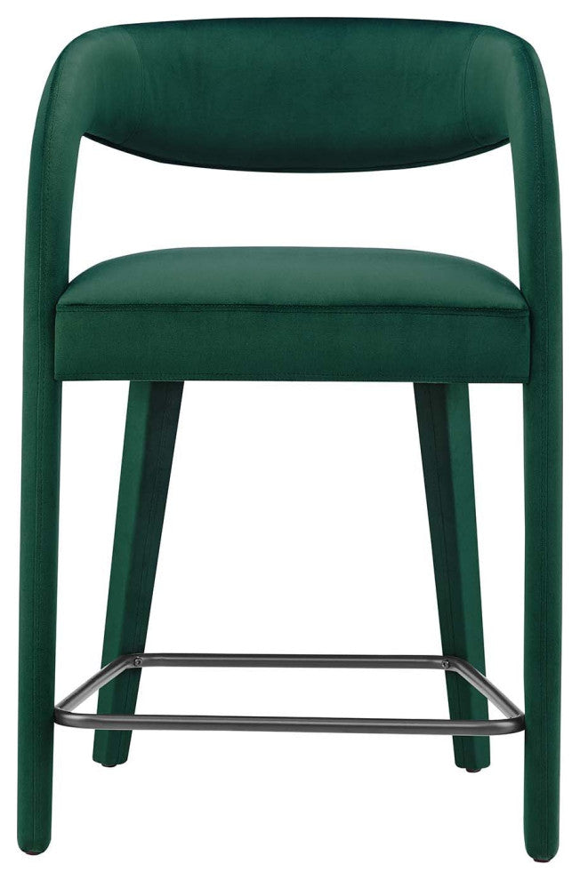 Howkin Counter Stool Performance Velvet, Set of 2, Green