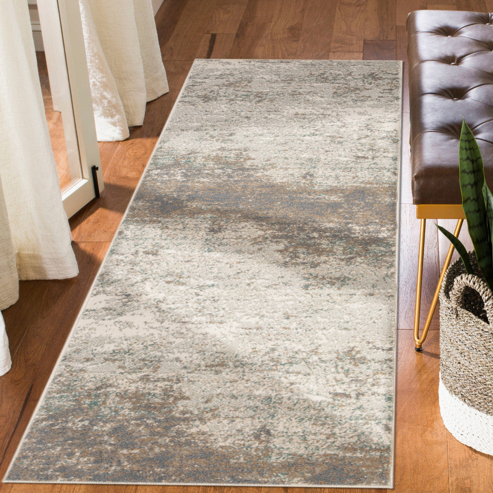 Alpine Amira Runner, Gray, 2'7" x 10', Abstract