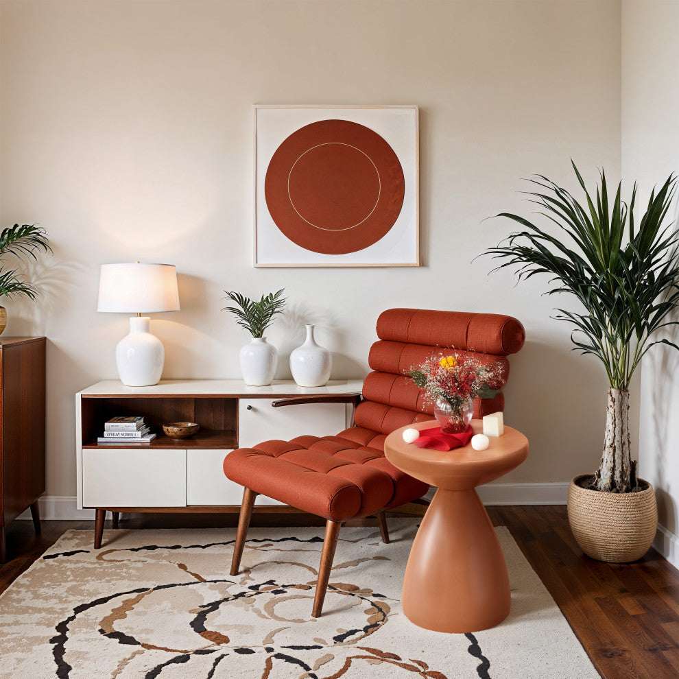 Anika Iron End / Side Table, Salmon