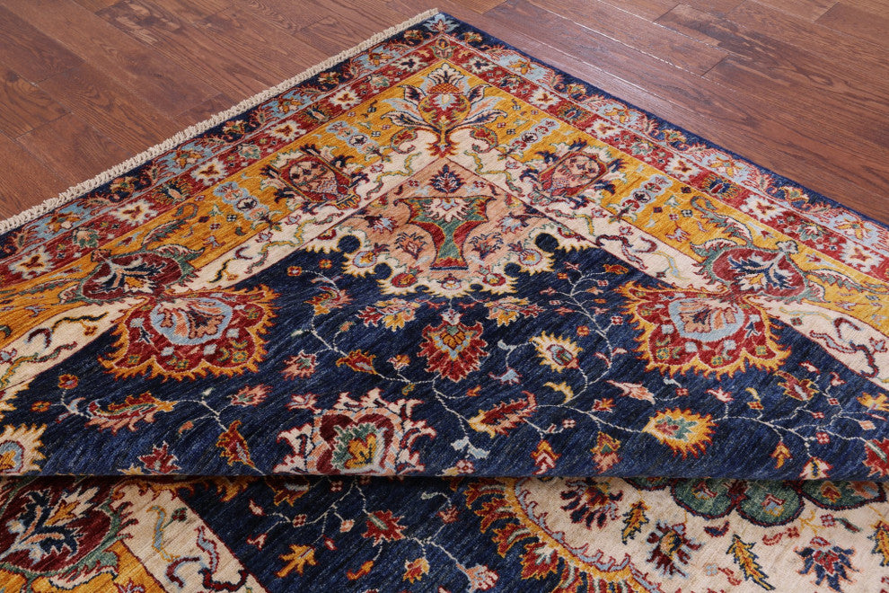 Hand-Knotted Super Kazak Wool Rug 6' 10" X 10' 1" Q7526